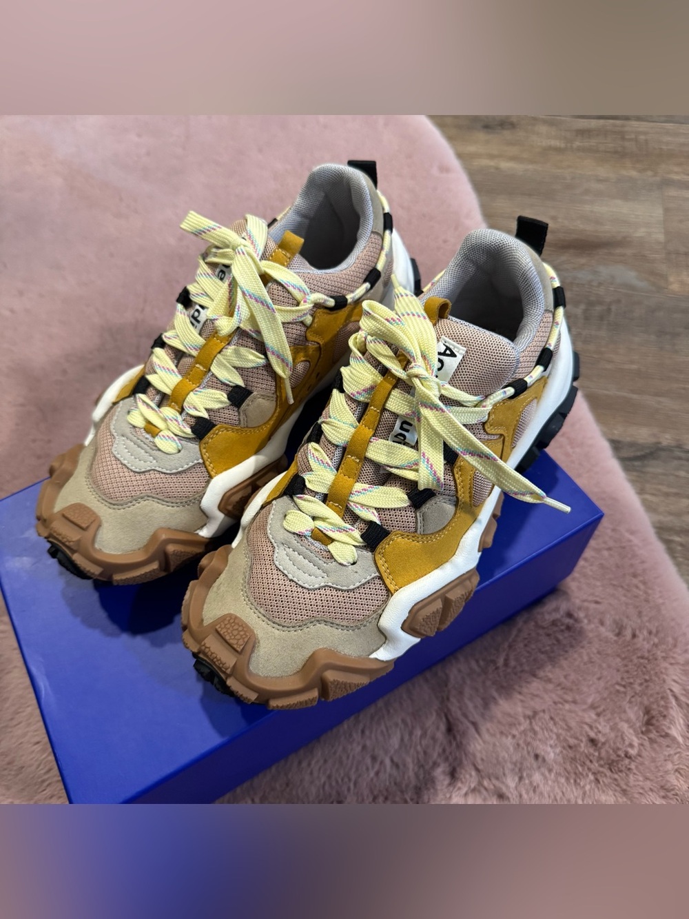 Acne Chunky Trail Sneakers - Yellow, Tan, Beige